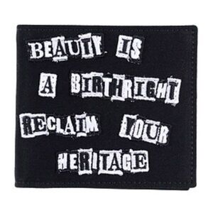 Valentino Garavani x Jamie Reid Embroidered Patch Black Leather Bifold Wallet